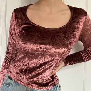 rose velvet long sleeve